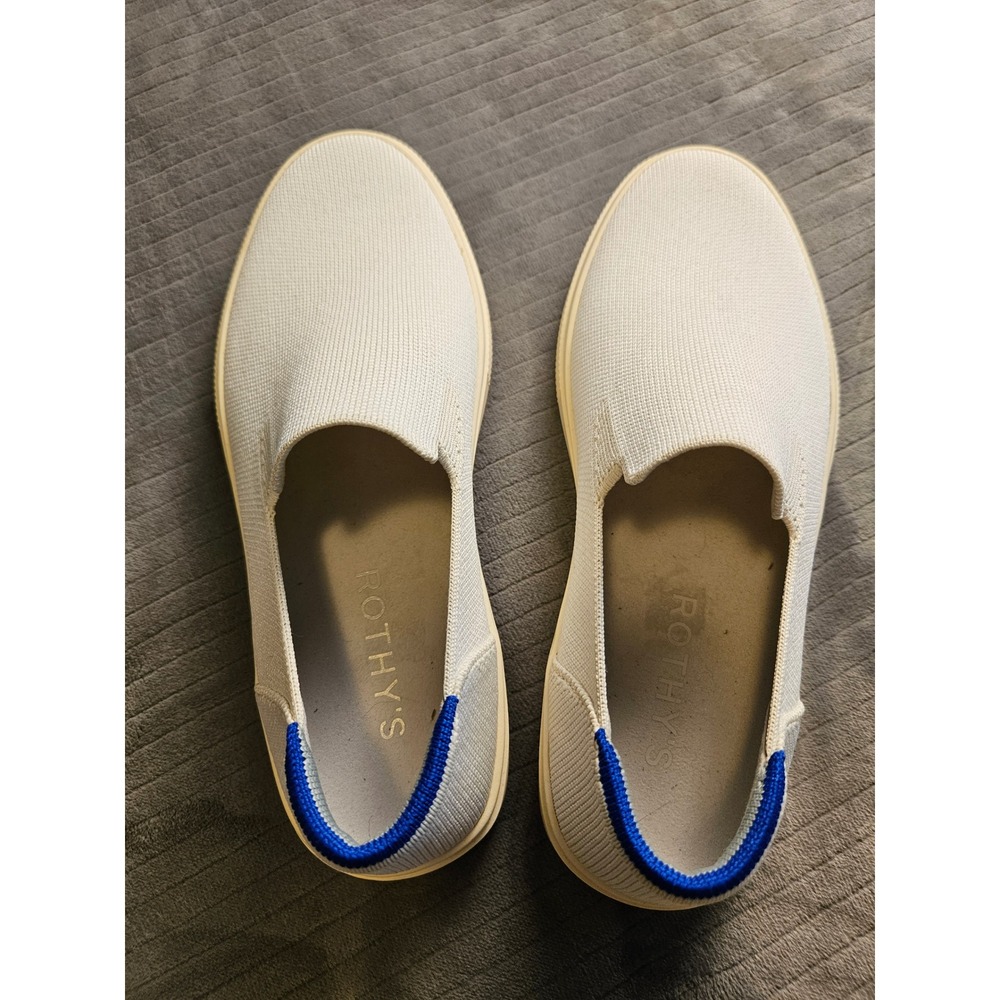 Rothys The Sneaker Bright White Slip On Knit Shoes M8.5 W10